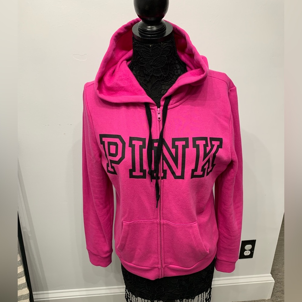 Pink Victoria’s Secret hoodie zipper size medium